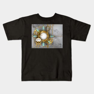 Steampunk Round Banner with Pressure Gauge Kids T-Shirt